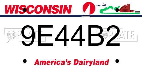9E44B2 Wisconsin License Plate