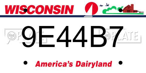 9E44B7 Wisconsin License Plate