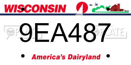 9EA487 Wisconsin License Plate