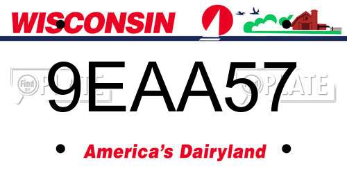 9EAA57 Wisconsin License Plate