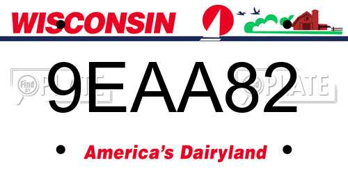 9EAA82 Wisconsin License Plate