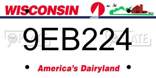 9EB224 Wisconsin License Plate