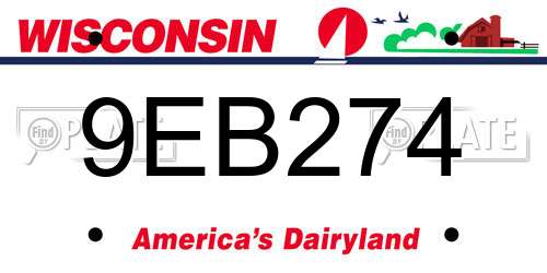 9EB274 Wisconsin License Plate