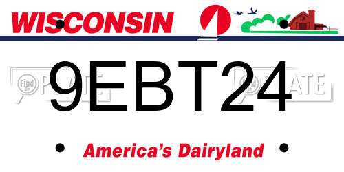 9EBT24 Wisconsin License Plate