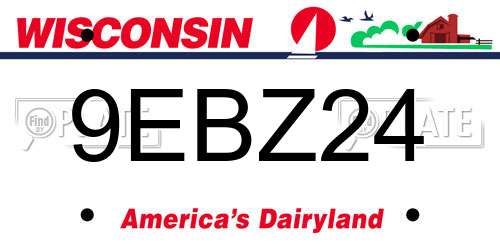 9EBZ24 Wisconsin License Plate