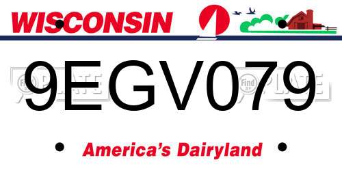 9EGV079 Wisconsin License Plate