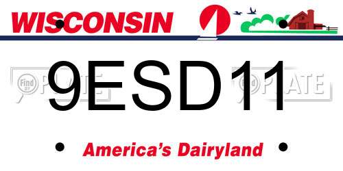 9ESD11 Wisconsin License Plate