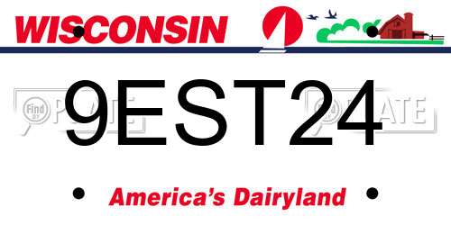 9EST24 Wisconsin License Plate