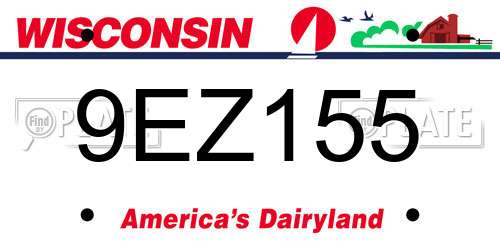 9EZ155 Wisconsin License Plate