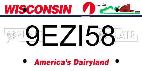 9EZI58 Wisconsin License Plate
