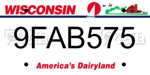 9FAB575 Wisconsin License Plate