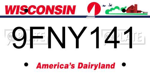 9FNY141 Wisconsin License Plate