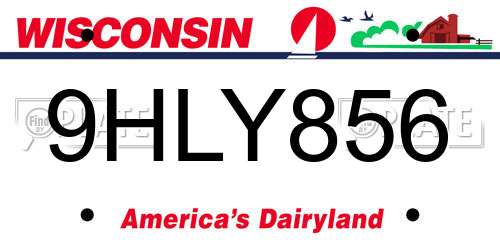 9HLY856 Wisconsin License Plate