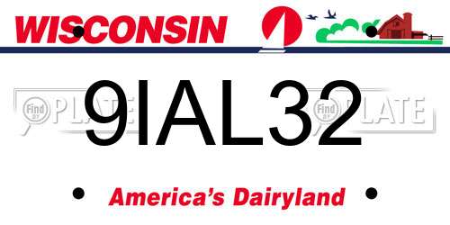 9IAL32 Wisconsin License Plate