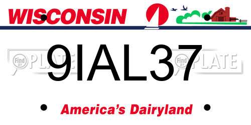 9IAL37 Wisconsin License Plate