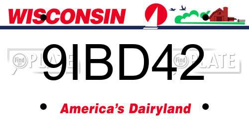 9IBD42 Wisconsin License Plate