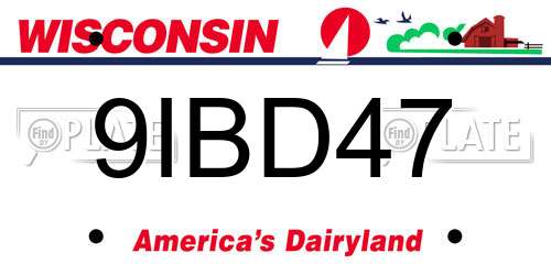 9IBD47 Wisconsin License Plate