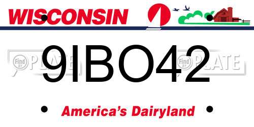 9IBO42 Wisconsin License Plate