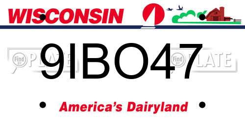 9IBO47 Wisconsin License Plate