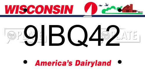 9IBQ42 Wisconsin License Plate