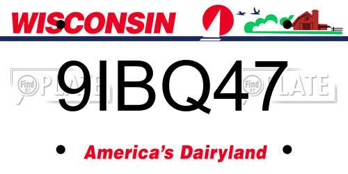 9IBQ47 Wisconsin License Plate
