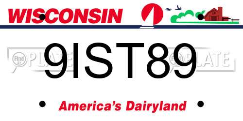 9IST89 Wisconsin License Plate