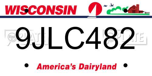 9JLC482 Wisconsin License Plate