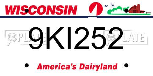 9KI252 Wisconsin License Plate
