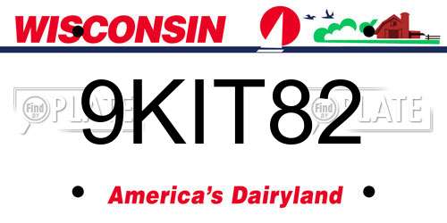 9KIT82 Wisconsin License Plate