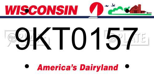 9KT0157 Wisconsin License Plate