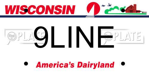 9LINE Wisconsin License Plate