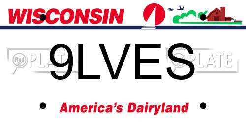 9LVES Wisconsin License Plate