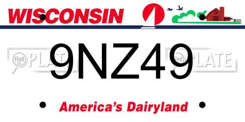9NZ49 Wisconsin License Plate