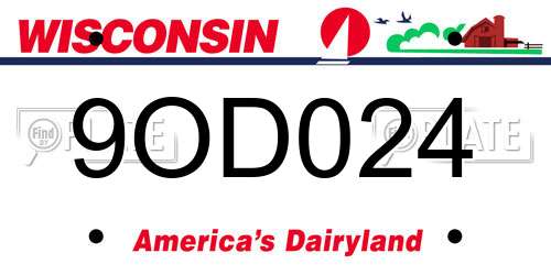 9OD024 Wisconsin License Plate