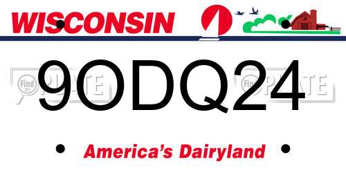 9ODQ24 Wisconsin License Plate