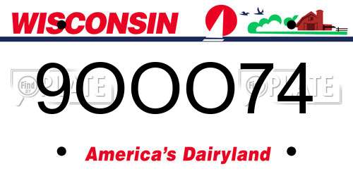 9OOO74 Wisconsin License Plate