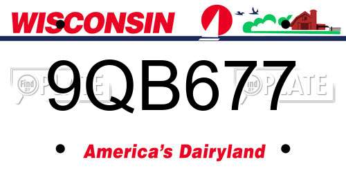 9QB677 Wisconsin License Plate