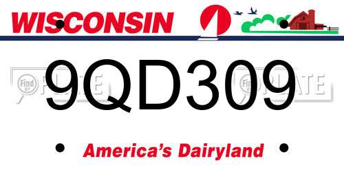 9QD309 Wisconsin License Plate