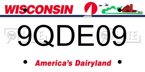 9QDE09 Wisconsin License Plate