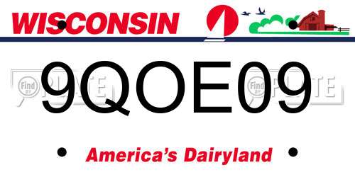 9QOE09 Wisconsin License Plate