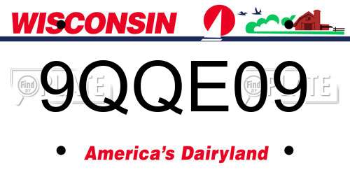 9QQE09 Wisconsin License Plate