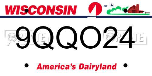 9QQO24 Wisconsin License Plate