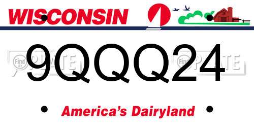 9QQQ24 Wisconsin License Plate