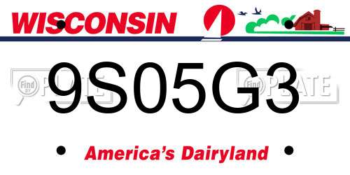 9S05G3 Wisconsin License Plate
