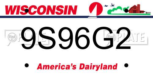 9S96G2 Wisconsin License Plate