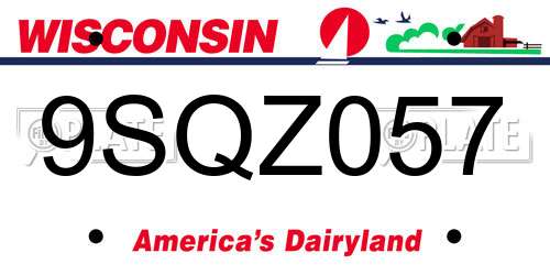 9SQZ057 Wisconsin License Plate