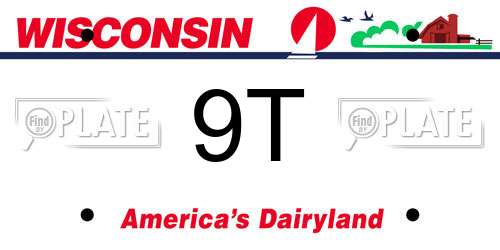 9T Wisconsin License Plate