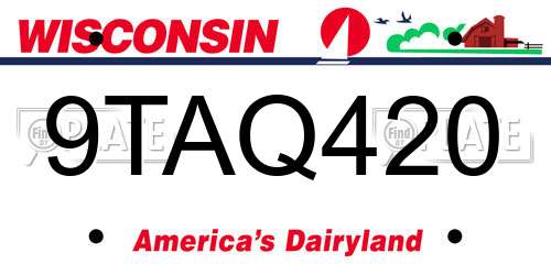 9TAQ420 Wisconsin License Plate