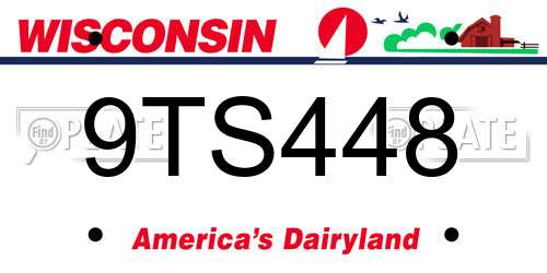 9TS448 Wisconsin License Plate