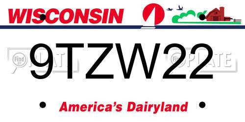 9TZW22 Wisconsin License Plate